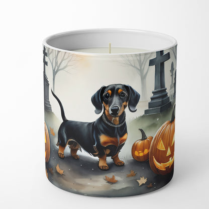 Caroline's Treasures DAC2037CDL Dachshund Spooky Halloween Decorative Soy Candle Nature Soy Wax Essential Oil Home Decor Ideal for Bedroom Kitchen Bath Office Gift, 10 oz