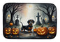 Caroline's Treasures DAC2037DDM Dachshund Spooky Halloween Dish Drying Mat Absorbent Dish Drying Mat Pad for Kitchen Counter Dish Drainer Mat for Countertop, 14 x 21, Multicolor