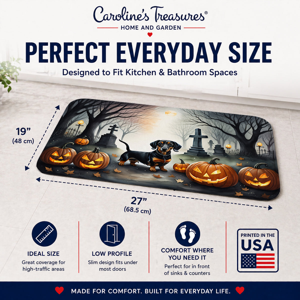 Caroline's Treasures Dachshund Dogs Memory Foam Mat 19x27