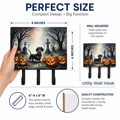 Caroline's Treasures Dachshund Dogs Halloween Ceramic Triple Wall Hook