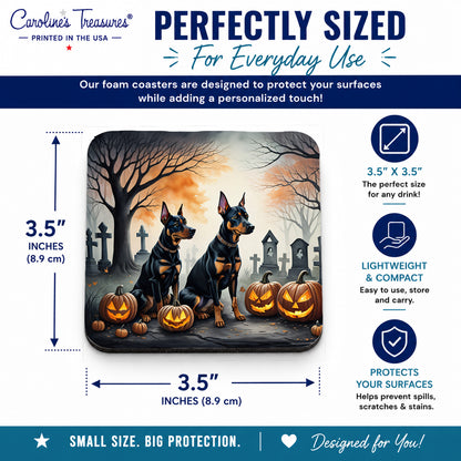 Caroline's Treasures Doberman Pinscher Dogs Foam Drink Coasters Set of 4