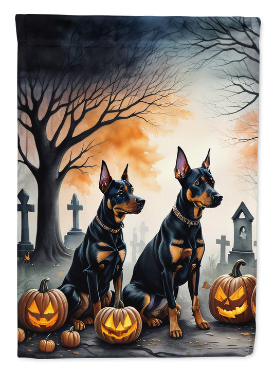 Caroline's Treasures DAC2038GF Doberman Pinscher Spooky Halloween Garden Flag Mailbox Flag Decorative Yard Flag Banner Outside Patio Artwork Yard Flower Beds, Garden Size, Multicolor