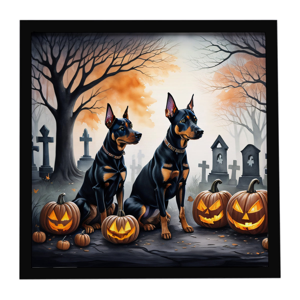 Caroline's Treasures Doberman Pinscher Dogs Framed Metal Wall Art 8x8 In