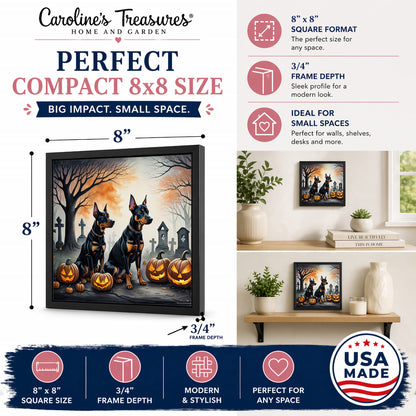 Caroline's Treasures Doberman Pinscher Dogs Framed Metal Wall Art 8x8 In