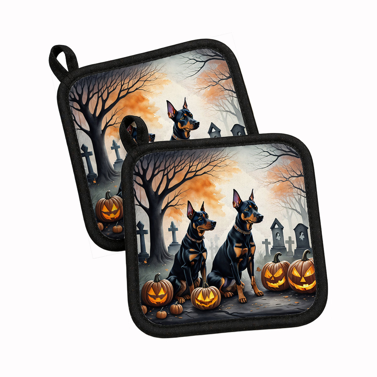 Caroline's Treasures Doberman Pinscher Dogs Set of 2 Kitchen Pot Holders