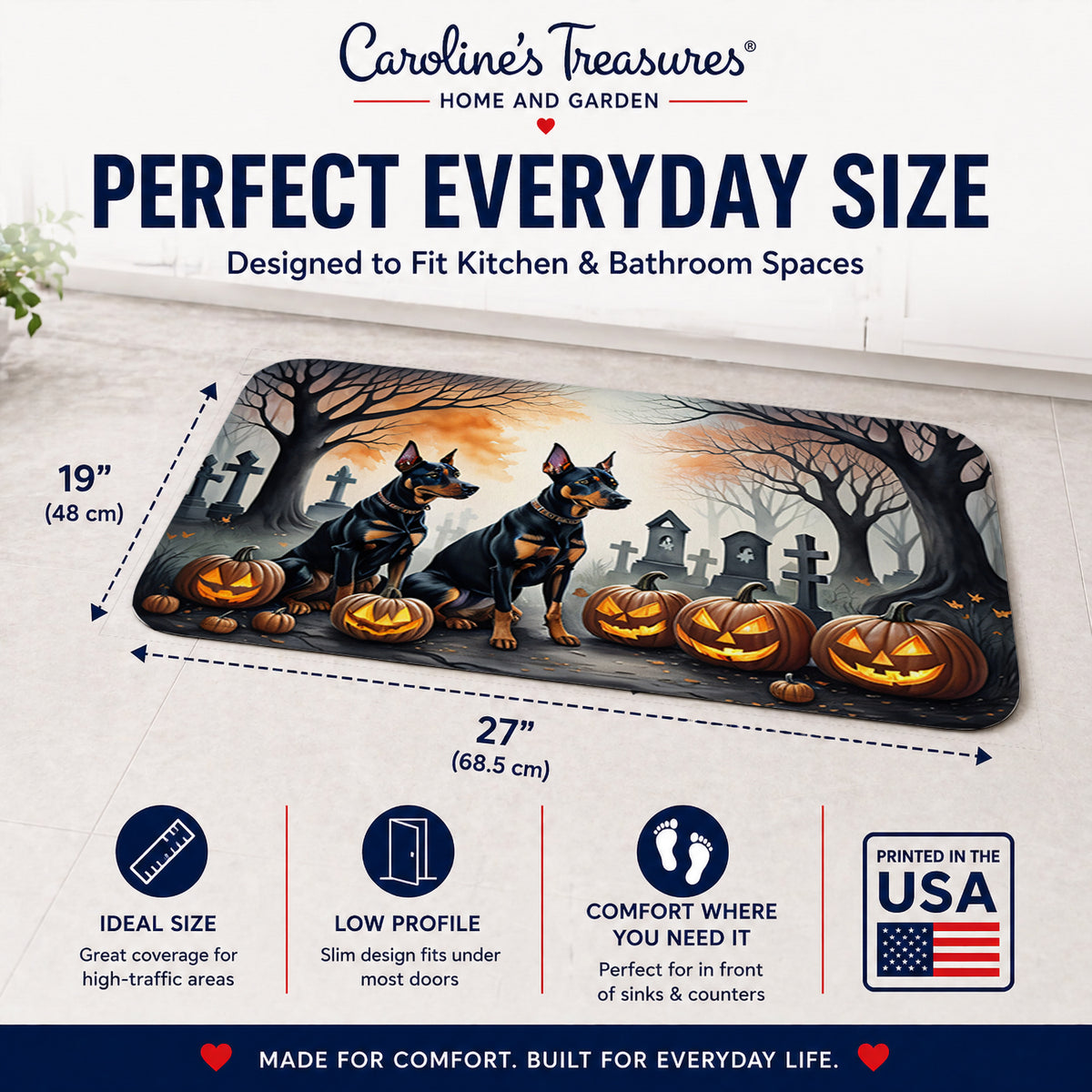 Caroline's Treasures Doberman Pinscher Dogs Memory Foam Mat 19x27