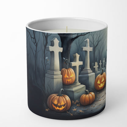Caroline's Treasures DAC2039CDL English Bulldog Spooky Halloween Decorative Soy Candle Nature Soy Wax Essential Oil Home Decor Ideal for Bedroom Kitchen Bath Office Gift, 10 oz
