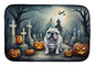 Caroline's Treasures DAC2039DDM English Bulldog Spooky Halloween Dish Drying Mat Absorbent Dish Drying Mat Pad for Kitchen Counter Dish Drainer Mat for Countertop, 14 x 21, Multicolor