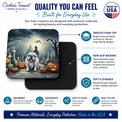 Caroline's Treasures English Bulldog Dogs Foam Drink Coasters Set of 4