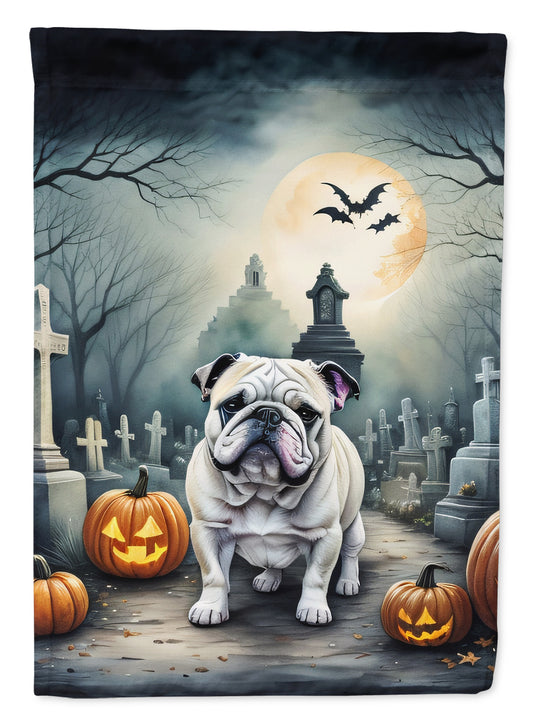 Caroline's Treasures DAC2039GF English Bulldog Spooky Halloween Garden Flag Mailbox Flag Decorative Yard Flag Banner Outside Patio Artwork Yard Flower Beds, Garden Size, Multicolor