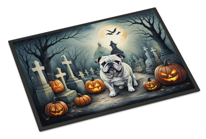 Caroline's Treasures DAC2039MAT English Bulldog Spooky Halloween Doormat 18x27 Front Door Mat Indoor Outdoor Rugs for Entryway, Non Slip Washable Low Pile, 18H X 27W