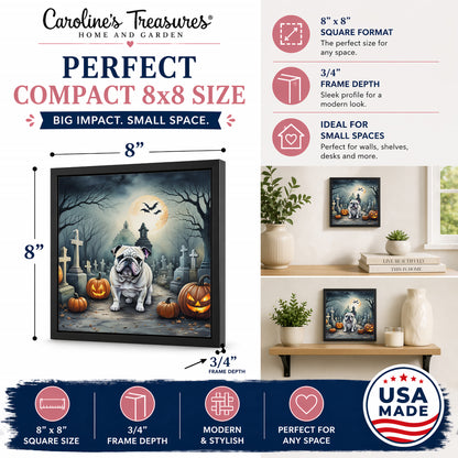Caroline's Treasures English Bulldog Dogs Framed Metal Wall Art 8 x 8 Inch