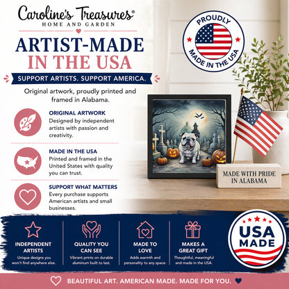 Caroline's Treasures English Bulldog Dogs Framed Metal Wall Art 8 x 8 Inch