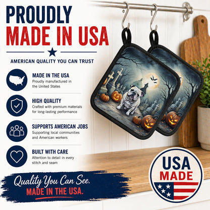 Caroline's Treasures English Bulldog Dogs Set of 2 Kitchen Pot Holders