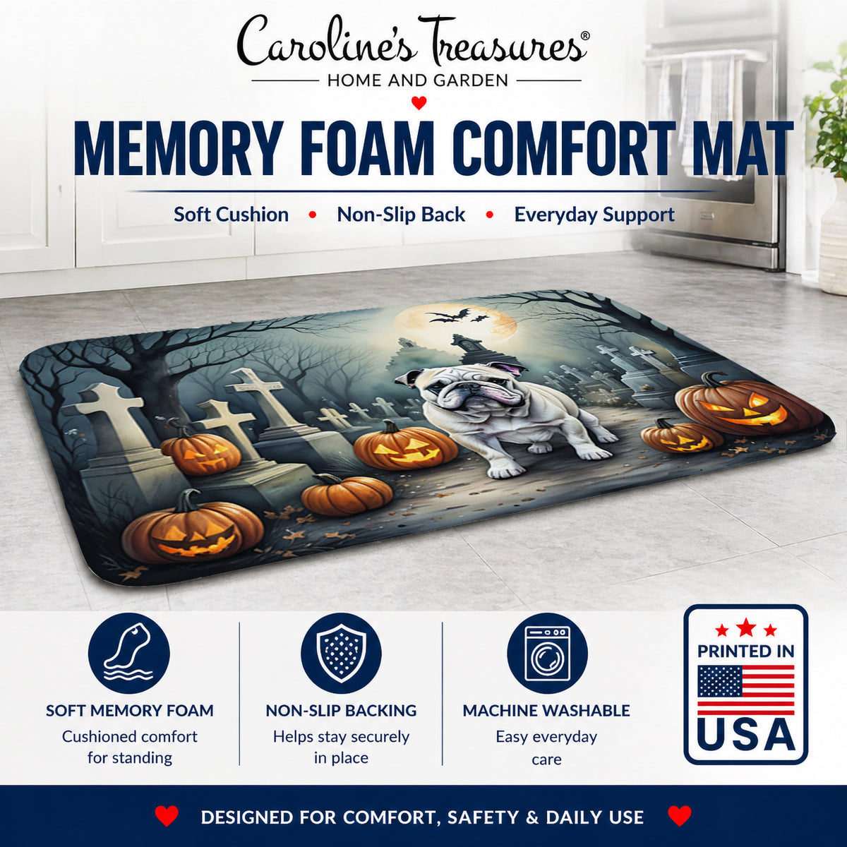Caroline's Treasures English Bulldog Dogs Memory Foam Mat 19x27