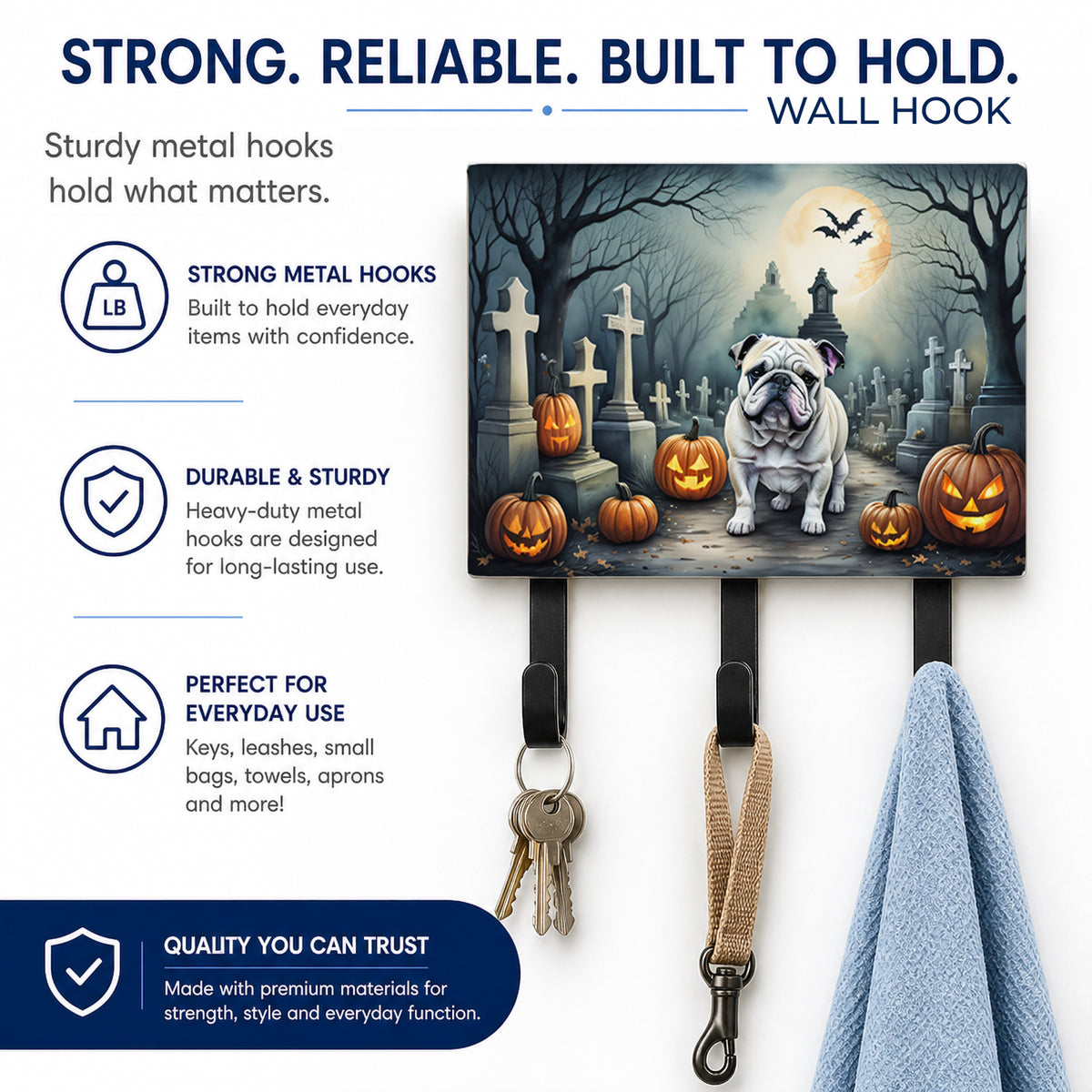 Caroline's Treasures English Bulldog Dogs Ceramic Triple Wall Hook