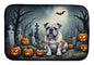 Caroline's Treasures DAC2040DDM English Bulldog Spooky Halloween Dish Drying Mat Absorbent Dish Drying Mat Pad for Kitchen Counter Dish Drainer Mat for Countertop, 14 x 21, Multicolor