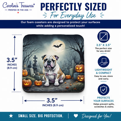 Caroline's Treasures English Bulldog Dogs Foam Drink Coasters Set of 4