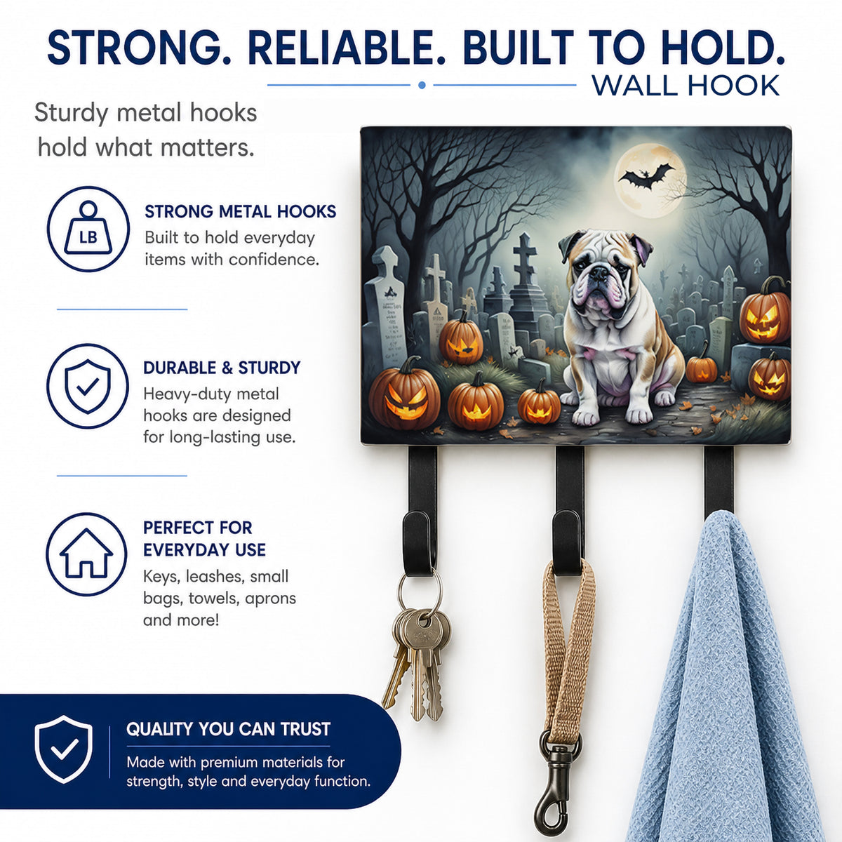 Caroline's Treasures English Bulldog Dogs Ceramic Triple Wall Hook