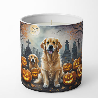 Caroline's Treasures DAC2041CDL Golden Retriever Spooky Halloween Decorative Soy Candle Nature Soy Wax Essential Oil Home Decor Ideal for Bedroom Kitchen Bath Office Gift, 10 oz