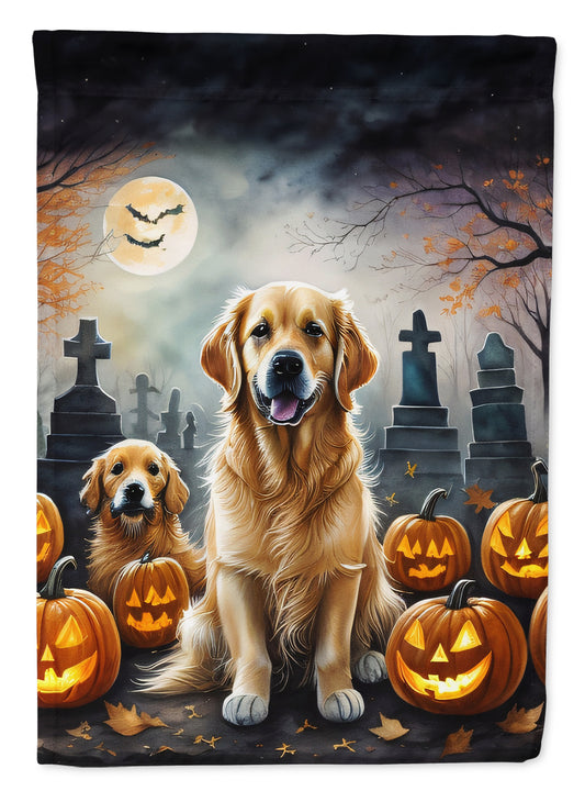 Caroline's Treasures DAC2041CHF Golden Retriever Spooky Halloween House Flag Large Porch Sleeve Pole Decorative Outside Yard Banner Artwork Wall Hanging, Polyester, House Size, Multicolor