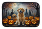 Caroline's Treasures DAC2041DDM Golden Retriever Spooky Halloween Dish Drying Mat Absorbent Dish Drying Mat Pad for Kitchen Counter Dish Drainer Mat for Countertop, 14 x 21, Multicolor