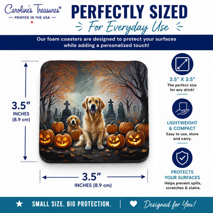 Caroline's Treasures Golden Retriever Dogs Foam Drink Coasters Set of 4