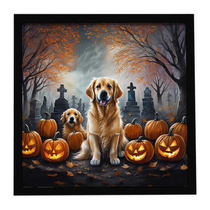 Caroline's Treasures Golden Retriever Dogs Framed Metal Wall Art 8x8 In
