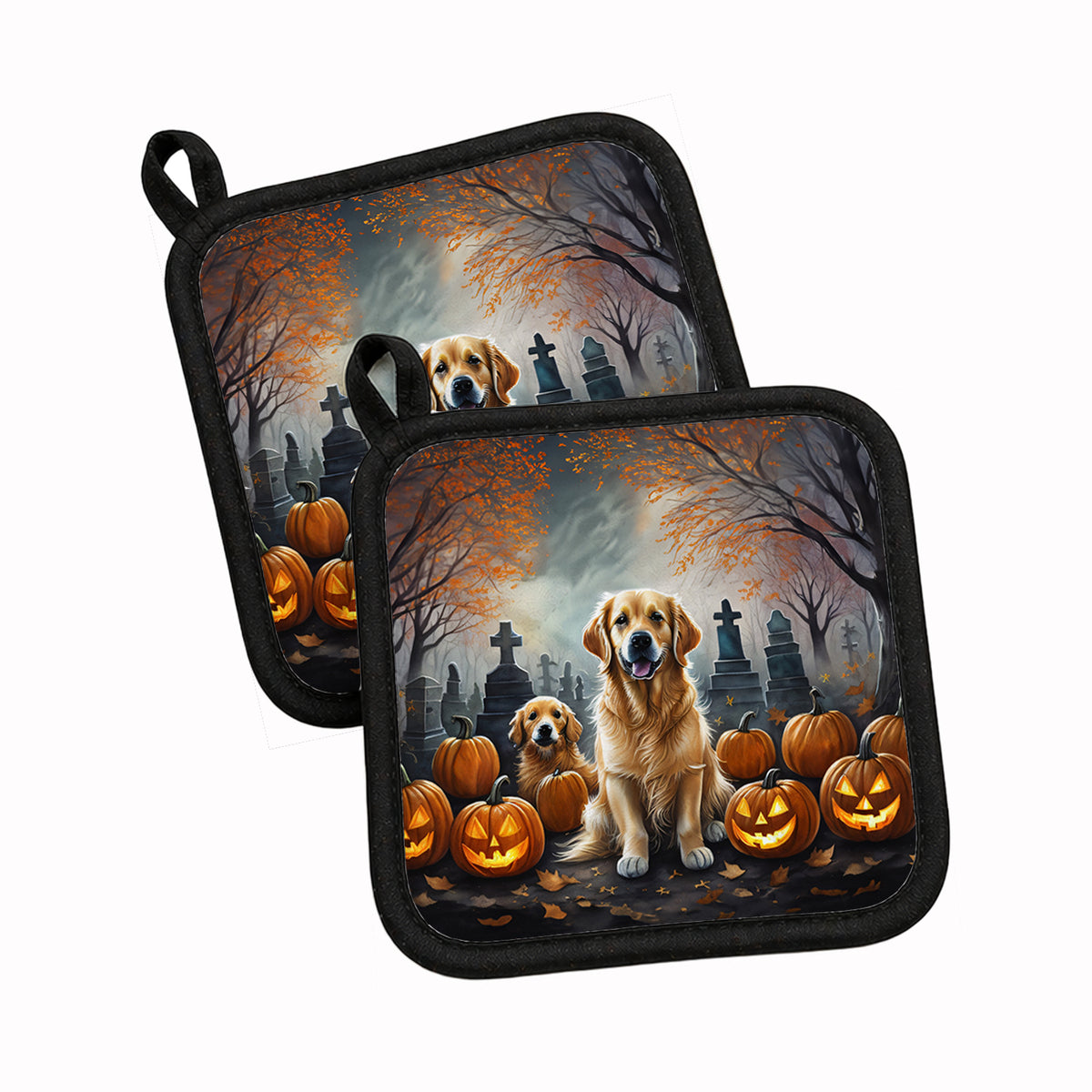 Caroline's Treasures Golden Retriever Dogs Set of 2 Kitchen Pot Holders