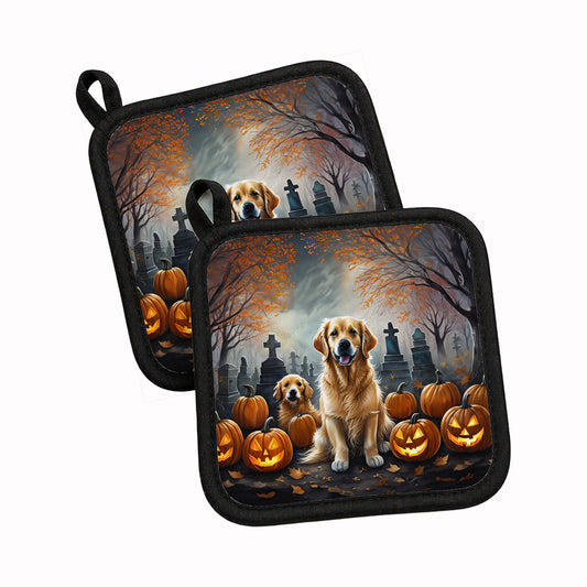 Caroline's Treasures Golden Retriever Dogs Set of 2 Kitchen Pot Holders