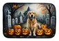 Caroline's Treasures DAC2042DDM Golden Retriever Spooky Halloween Dish Drying Mat Absorbent Dish Drying Mat Pad for Kitchen Counter Dish Drainer Mat for Countertop, 14 x 21, Multicolor