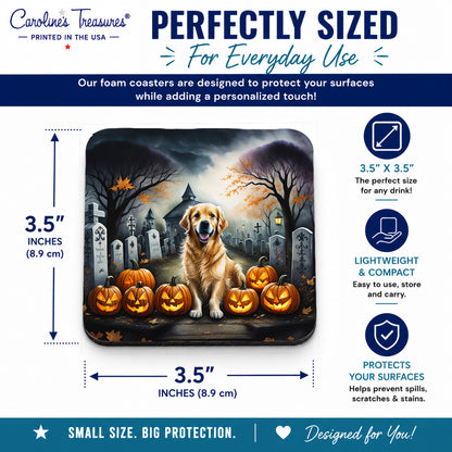 Caroline's Treasures Golden Retriever Dogs Foam Drink Coasters Set of 4