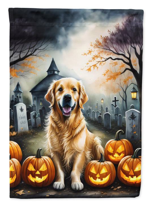 Caroline's Treasures DAC2042GF Golden Retriever Spooky Halloween Garden Flag Mailbox Flag Decorative Yard Flag Banner Outside Patio Artwork Yard Flower Beds, Garden Size, Multicolor