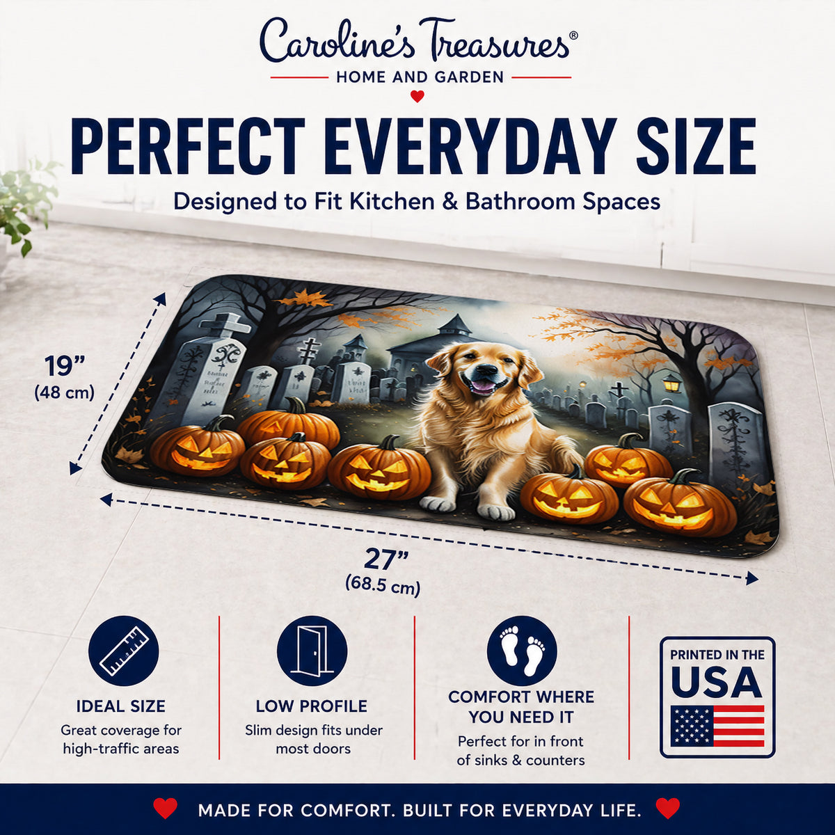 Caroline's Treasures Golden Retriever Dogs Memory Foam Mat 19x27