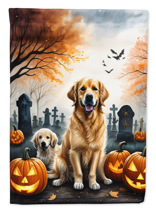 Caroline's Treasures DAC2043GF Golden Retriever Spooky Halloween Garden Flag Mailbox Flag Decorative Yard Flag Banner Outside Patio Artwork Yard Flower Beds, Garden Size, Multicolor