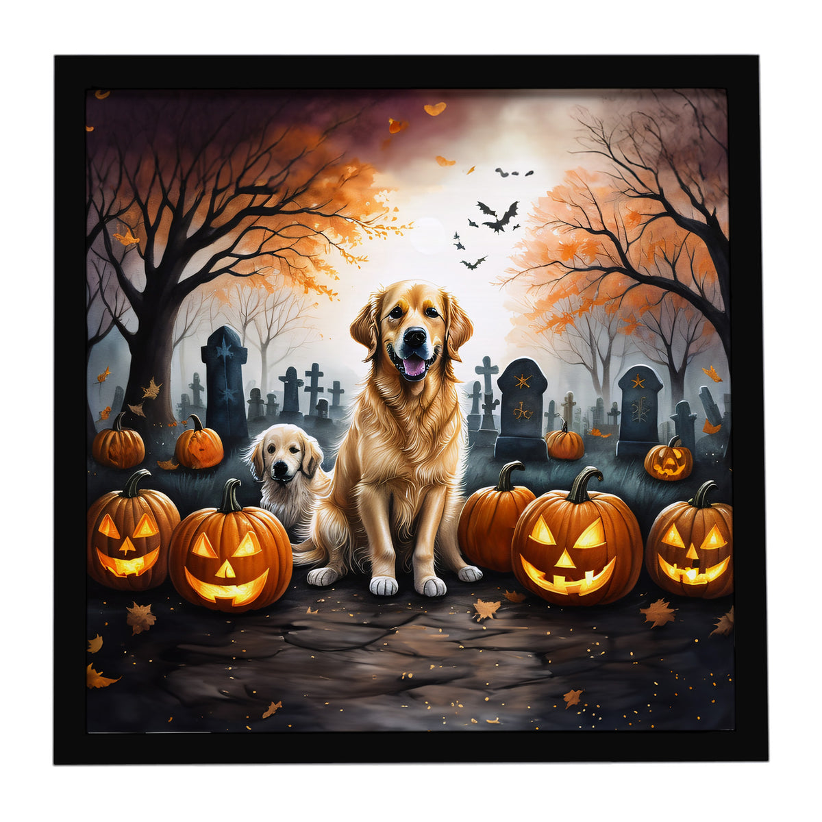Caroline's Treasures Golden Retriever Dogs Framed Metal Wall Art 8x8 In