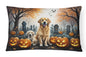 Caroline's Treasures DAC2043PW1216 Golden Retriever Spooky Halloween Fabric Decorative Pillow Machine Washable, Indoor Outdoor Decorative Pillow for Couch, Bed or Patio, 12HX16W