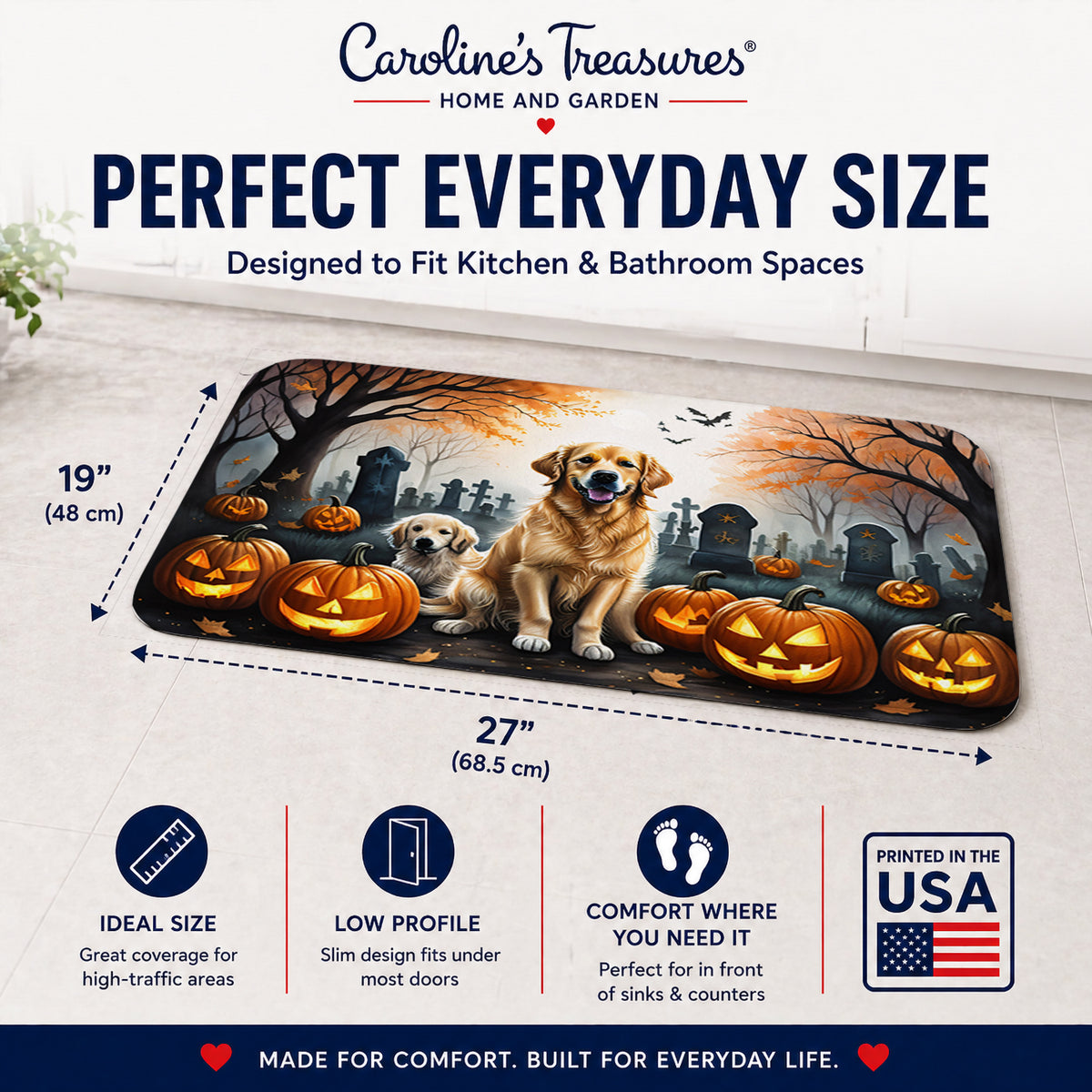 Caroline's Treasures Golden Retriever Dogs Memory Foam Mat 19x27