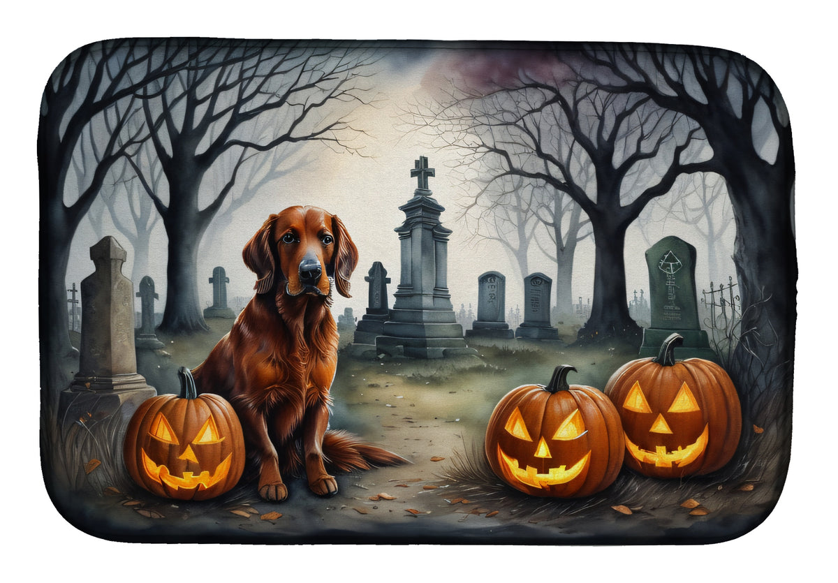 Caroline's Treasures DAC2044DDM Irish Setter Spooky Halloween Dish Drying Mat Absorbent Dish Drying Mat Pad for Kitchen Counter Dish Drainer Mat for Countertop, 14 x 21, Multicolor