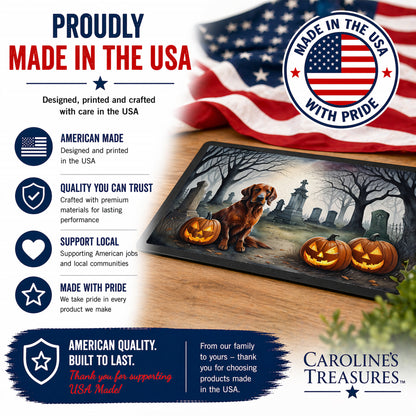 Caroline's Treasures DAC2044JMAT Irish Setter Spooky Halloween Indoor or Outdoor Mat 24x36 Front Door Mat Indoor Outdoor Rugs for Entryway, Non Slip Washable Low Pile, 24H X 36W