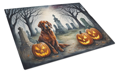 Caroline's Treasures DAC2044LCB Irish Setter Spooky Halloween Glass Cutting Board Large Decorative Tempered Glass Kitchen Cutting and Serving Board Large Size Chopping Board