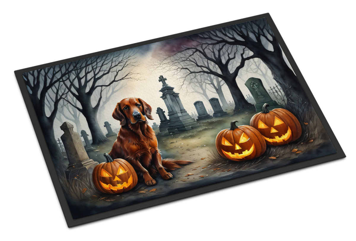 Caroline's Treasures DAC2044MAT Irish Setter Spooky Halloween Doormat 18x27 Front Door Mat Indoor Outdoor Rugs for Entryway, Non Slip Washable Low Pile, 18H X 27W