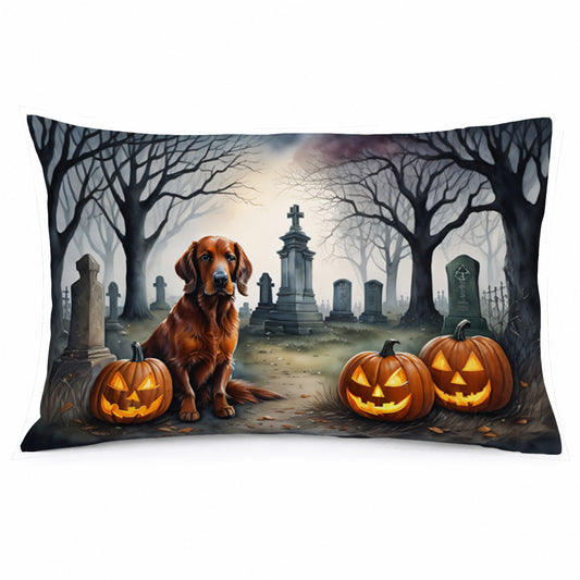 Caroline's Treasures DAC2044PILLOWCASE Irish Setter Spooky Halloween Fabric Standard Pillowcase Lightweight Super Soft Easy Care Decorative Artwork Pillowcase, Standard