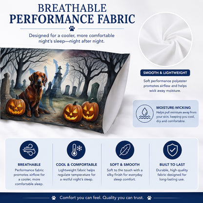 Caroline's Treasures DAC2044PILLOWCASE Irish Setter Spooky Halloween Fabric Standard Pillowcase Lightweight Super Soft Easy Care Decorative Artwork Pillowcase, Standard