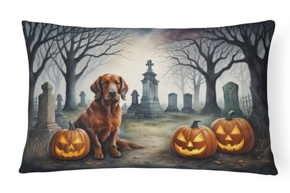 Caroline's Treasures DAC2044PW1216 Irish Setter Spooky Halloween Fabric Decorative Pillow Machine Washable, Indoor Outdoor Decorative Pillow for Couch, Bed or Patio, 12HX16W
