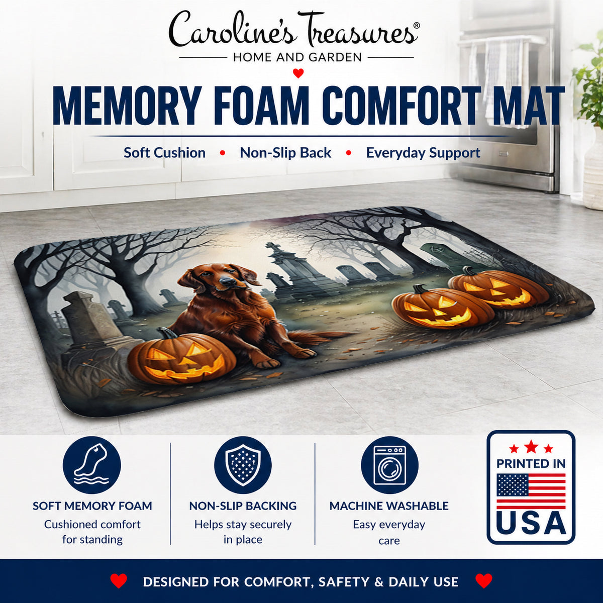 Caroline's Treasures Irish Setter Dogs Memory Foam Mat 19x27