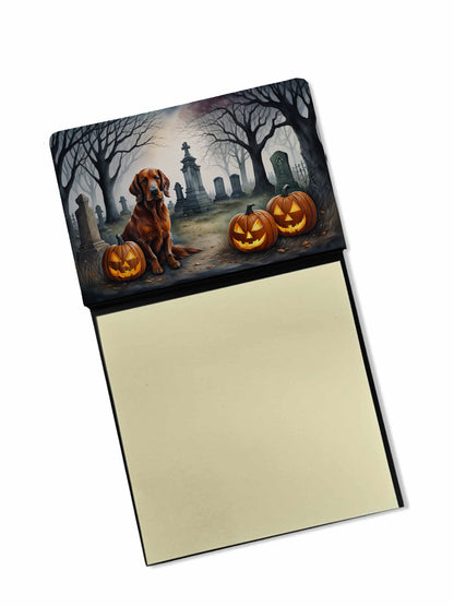 Caroline's Treasures Irish Setter Spooky Halloween Sticky Note Holder Refillable Dispenser Self-Sticky Note Pads, Memo Pads Blank Desk Accessories