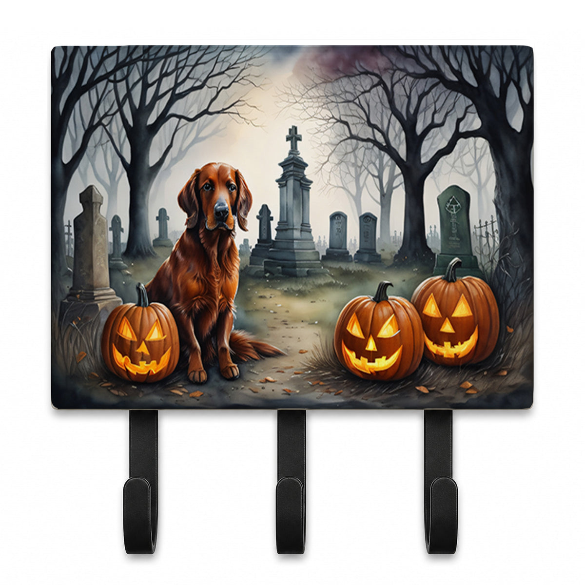 Caroline's Treasures Irish Setter Dogs Halloween Ceramic Triple Wall Hook