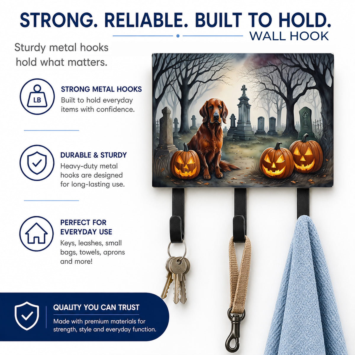 Caroline's Treasures Irish Setter Dogs Halloween Ceramic Triple Wall Hook