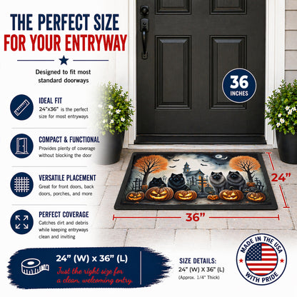 Caroline's Treasures DAC2045JMAT Keeshond Spooky Halloween Indoor or Outdoor Mat 24x36 Front Door Mat Indoor Outdoor Rugs for Entryway, Non Slip Washable Low Pile, 24H X 36W